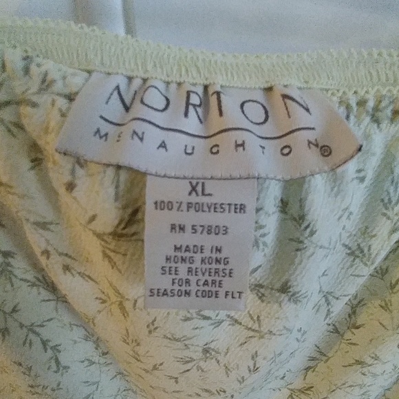 Mid length green & yellow print skirt XL Norton - Picture 5 of 5